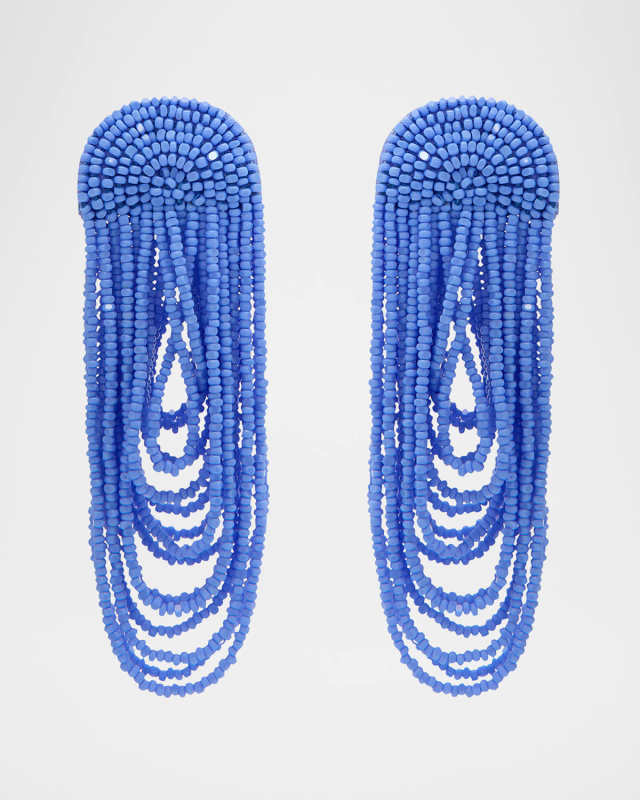 Beaded Double Curtain Earrings